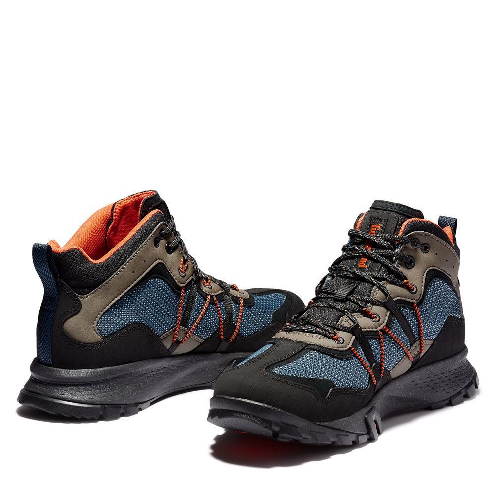 Bocanci De Drumeție Timberland Barbati Negrii/Albastri - Garrison Trail Waterproof Mid - Romania - Q